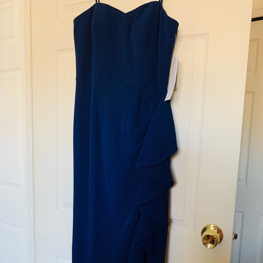 Aidan Mattox Strapless Flounce Crepe Gown - Picture 5 of 5